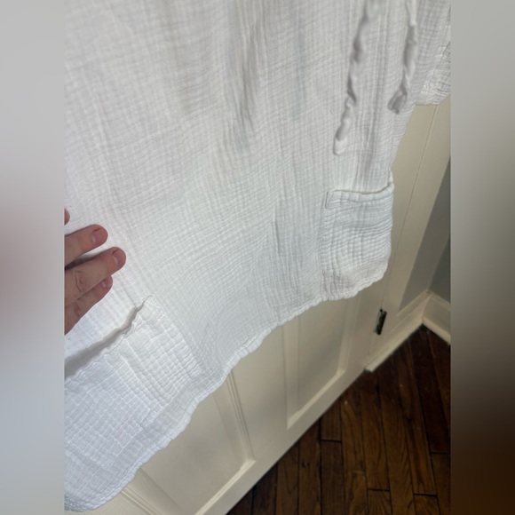 Pure Jill White Textured Cotton Pullover – Size 3X – Beachy Funnel Neck Tunic - Picture 5 of 12